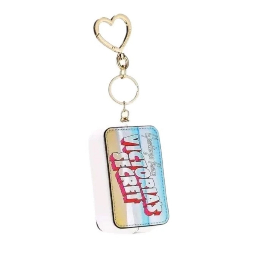 Victoria's Secret Paradise KeyFob Postcard Keychain Bag Charm Coin Case Purse